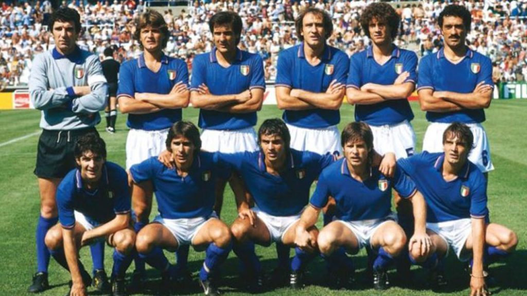 La formazione dell’Italia prima della sfida contro il Brasile ai Mondiali di Spagna 1982