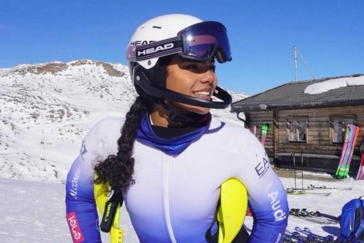 Giada D’Antonio giovane sciatrice italiana durante una gara alle Olimpiadi invernali Milano-Cortina 2026