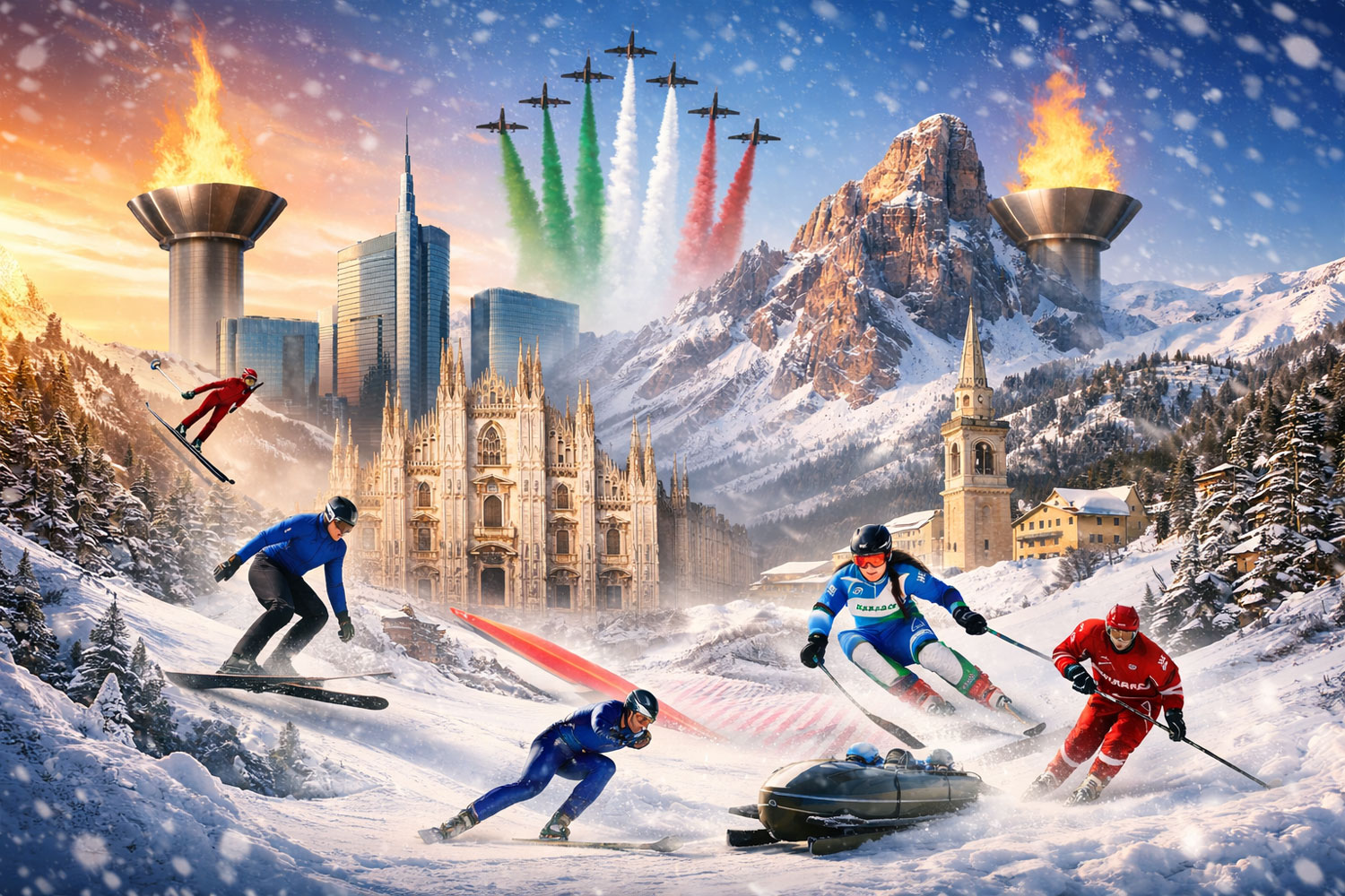 Cerimonia di apertura delle Olimpiadi Invernali Milano-Cortina 2026 tra Milano e le Dolomiti