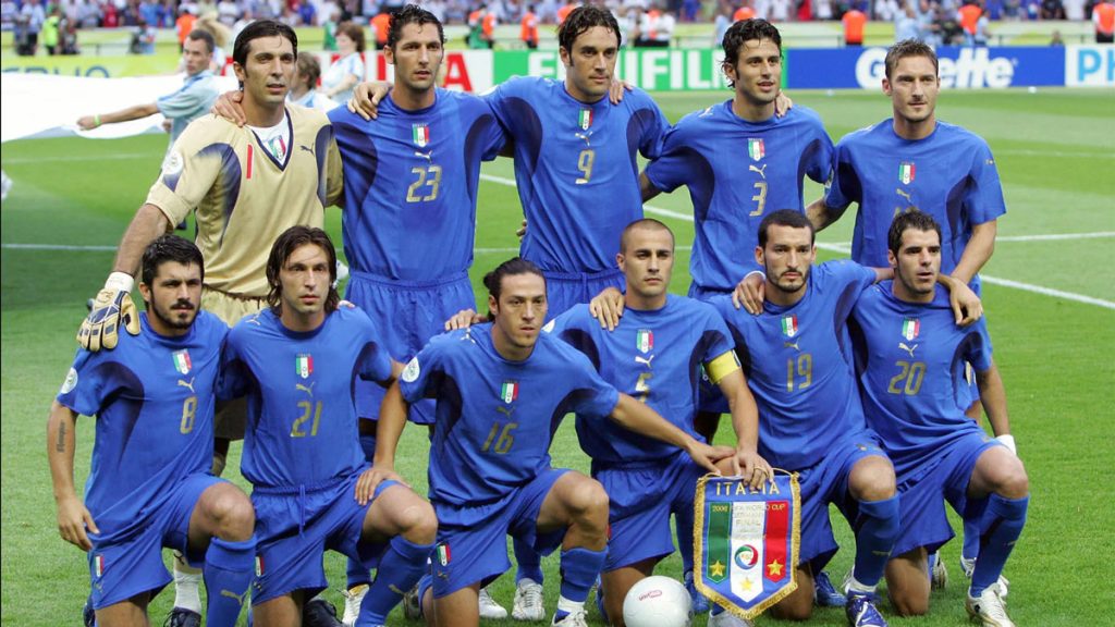 La formazione dell’Italia ai Mondiali 2006 prima della semifinale contro la Germania