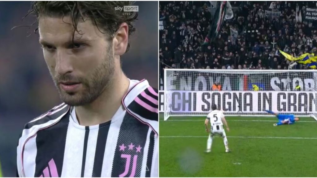 Rigore sbagliato da Manuel Locatelli in Juventus-Sassuolo dopo decisione VAR molto discussa